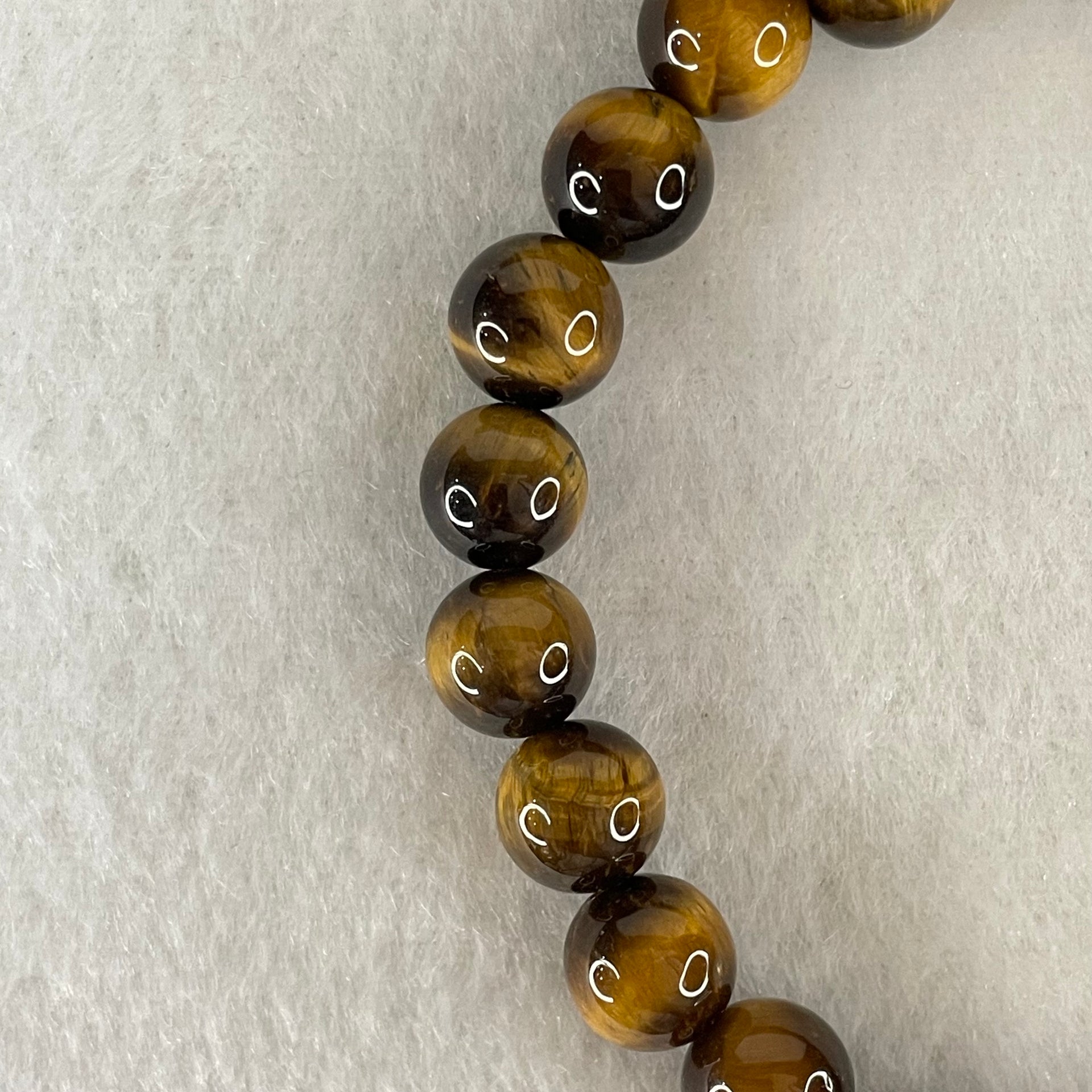 Natural Yellow Tiger's Eye Quartz Beads Bracelet 18.23g 15.5cm 8.5mm 23 Beads - Huangs Jadeite and Jewelry Pte Ltd