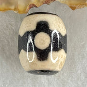 Natural Powerful Tibetan Old Oily Dark Brown With White Agate 3 Eyes Dzi Bead Heavenly Master (Tian Zhu) 三眼天诛 5.06g 17.6 by 13.5mm - Huangs Jadeite and Jewelry Pte Ltd