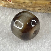 Natural Powerful Tibetan Old Oily Agate 1 Line Dzi Bead Heavenly Master (Tian Zhu) 1.76g 9.8 by 10.8mm - Huangs Jadeite and Jewelry Pte Ltd