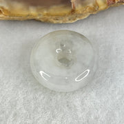 Type A Semi Icy Faint Lavender Green With Wuji Grey Piao Hua Jadeite Ping An Kou Donut Pendant 3.26g 16.2 by 6.1mm - Huangs Jadeite and Jewelry Pte Ltd