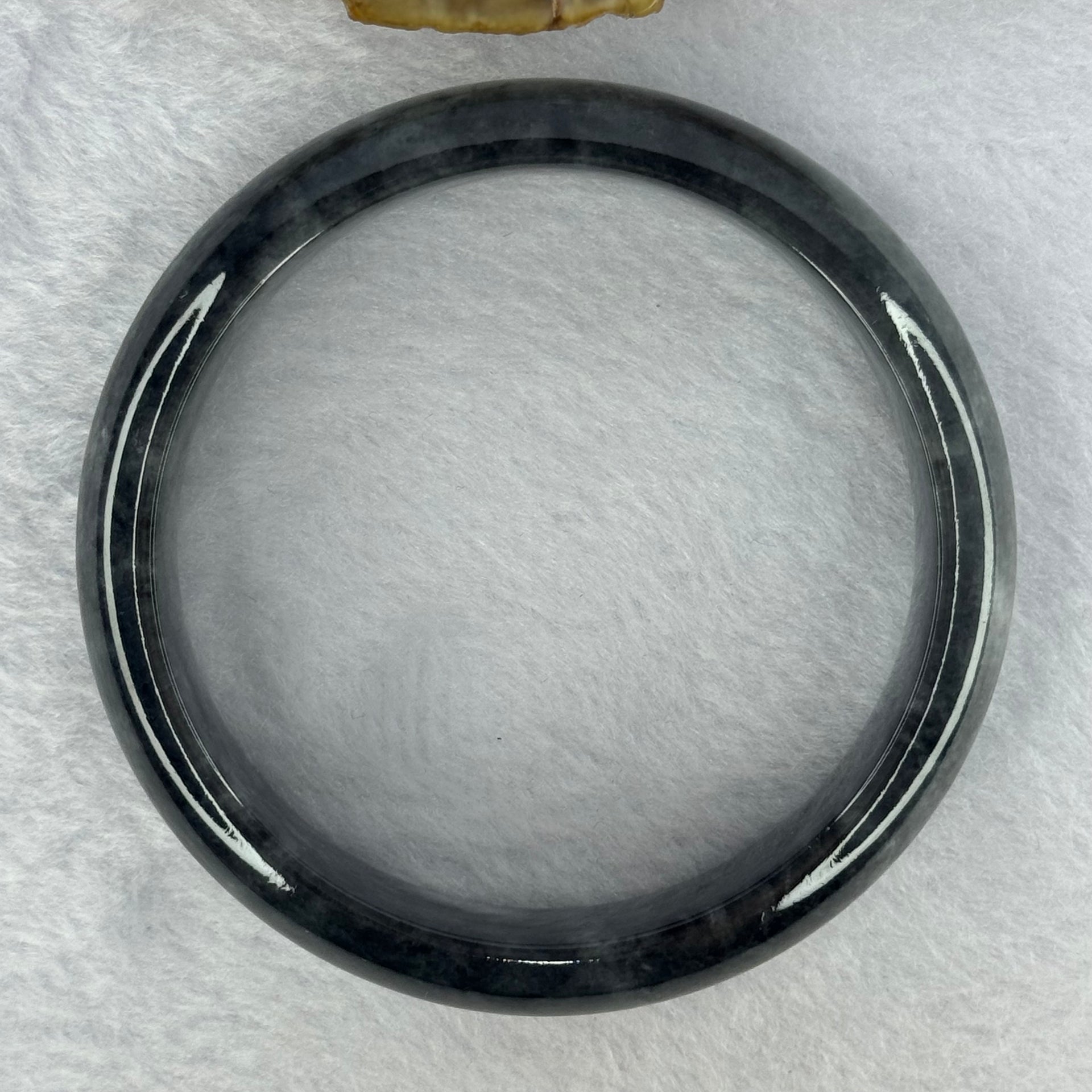 Type A Wuji Black Grey and Yellow Jadeite Bangle 72.74g Internal Diameter 60.5mm 16.4 by 8.1mm (Close to Perfect) - Huangs Jadeite and Jewelry Pte Ltd