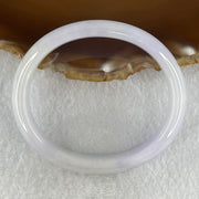 Type A Natural Light Lavender Light Green Jadeite Oval Bangle 34.75g Inner Diameter 52.9mm 11.9 by 6.3mm (Internal Lines) - Huangs Jadeite and Jewelry Pte Ltd