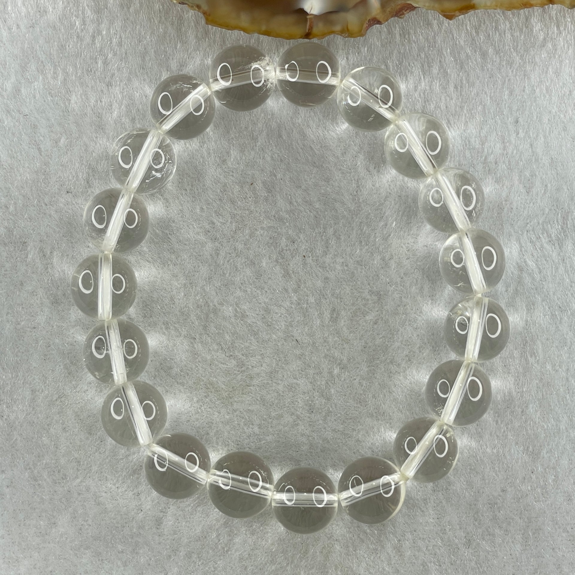 Natural Clear Quartz Beads Bracelet 26.40g 15cm 10.1mm 19 Beads - Huangs Jadeite and Jewelry Pte Ltd