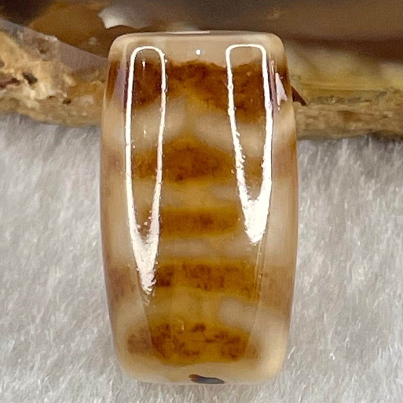 Natural Powerful Tibetan Old Oily Agate Sky Door Serenity 1 Eye Dzi Bead Heavenly Master (Tian Zhu) 一眼天门天诛 4.85g 20.4 by 11.7mm - Huangs Jadeite and Jewelry Pte Ltd