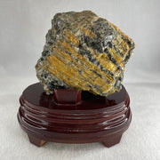 Natural Pegmatite with Wooden Stand Display 1,552.8g 155.7 by 113.0 by 148.0mm - Huangs Jadeite and Jewelry Pte Ltd