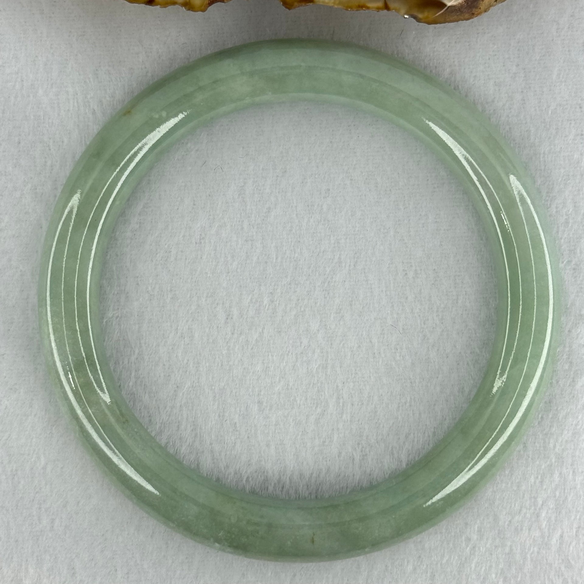 Type A Light Blueish Green Jadeite Bangle Internal Diameter 61.9mm 56.19g  9.6 by 9.9mm (Slight Internal Line) - Huangs Jadeite and Jewelry Pte Ltd