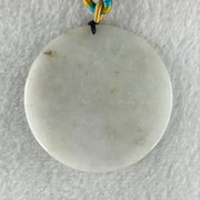 Natural Type A Faint Lavender Faint Green with Red Spots Jadeite Guan Yin Bodhisattva or Siṃhanāda Avalokiteśvara or Guanyin on Lion Roar Pendant 28.42g 51.0 by 5.6mm - Huangs Jadeite and Jewelry Pte Ltd