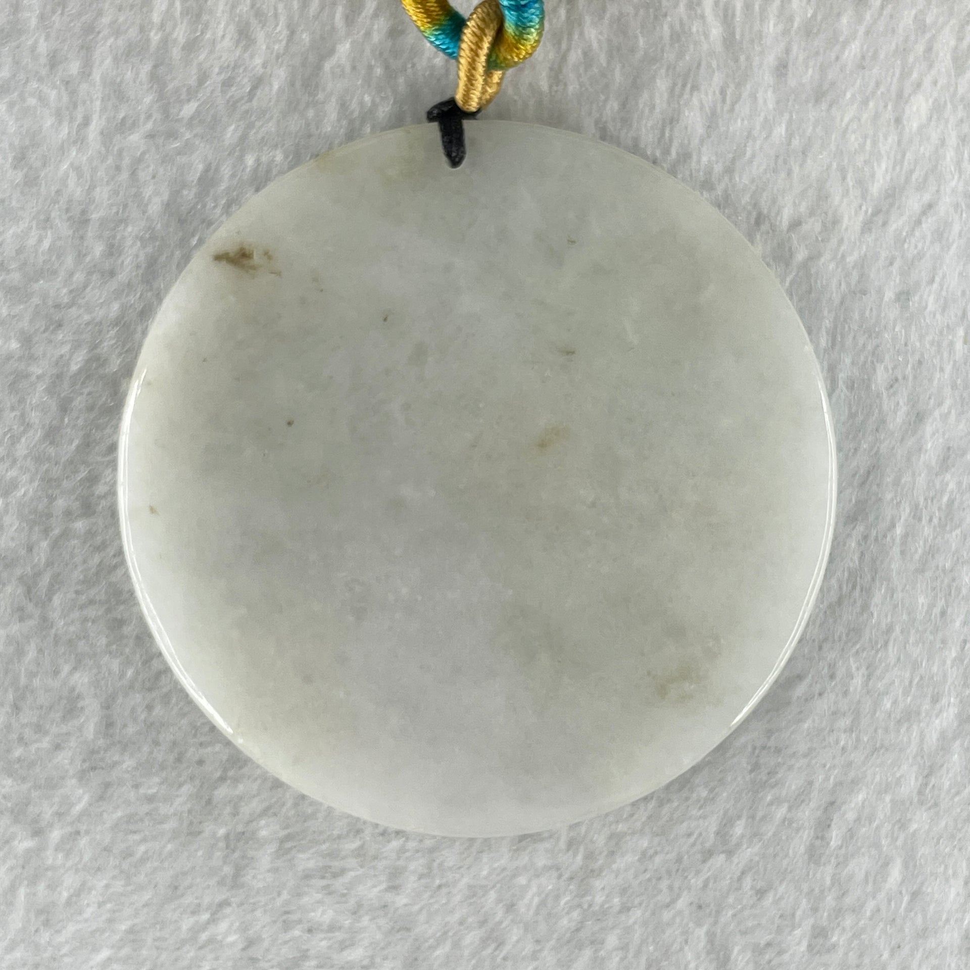 Natural Type A Faint Lavender Faint Green with Red Spots Jadeite Guan Yin Bodhisattva or Siṃhanāda Avalokiteśvara or Guanyin on Lion Roar Pendant 28.42g 51.0 by 5.6mm - Huangs Jadeite and Jewelry Pte Ltd