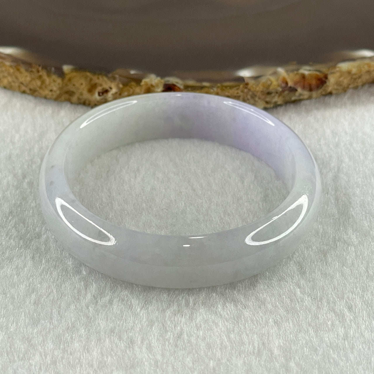 Natural Type A Bright Lavender with Light Green Jadeite Oval Bangle 32.80g Inner Diameter 54.3mm 11.6 by 6.0mm (Internal Line) - Huangs Jadeite and Jewelry Pte Ltd