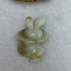 Type A Brown Green Lavender Jadeite Rabbit with Hat Mini Display 10.18g 31.2 by 21.6 by 18.2mm - Huangs Jadeite and Jewelry Pte Ltd