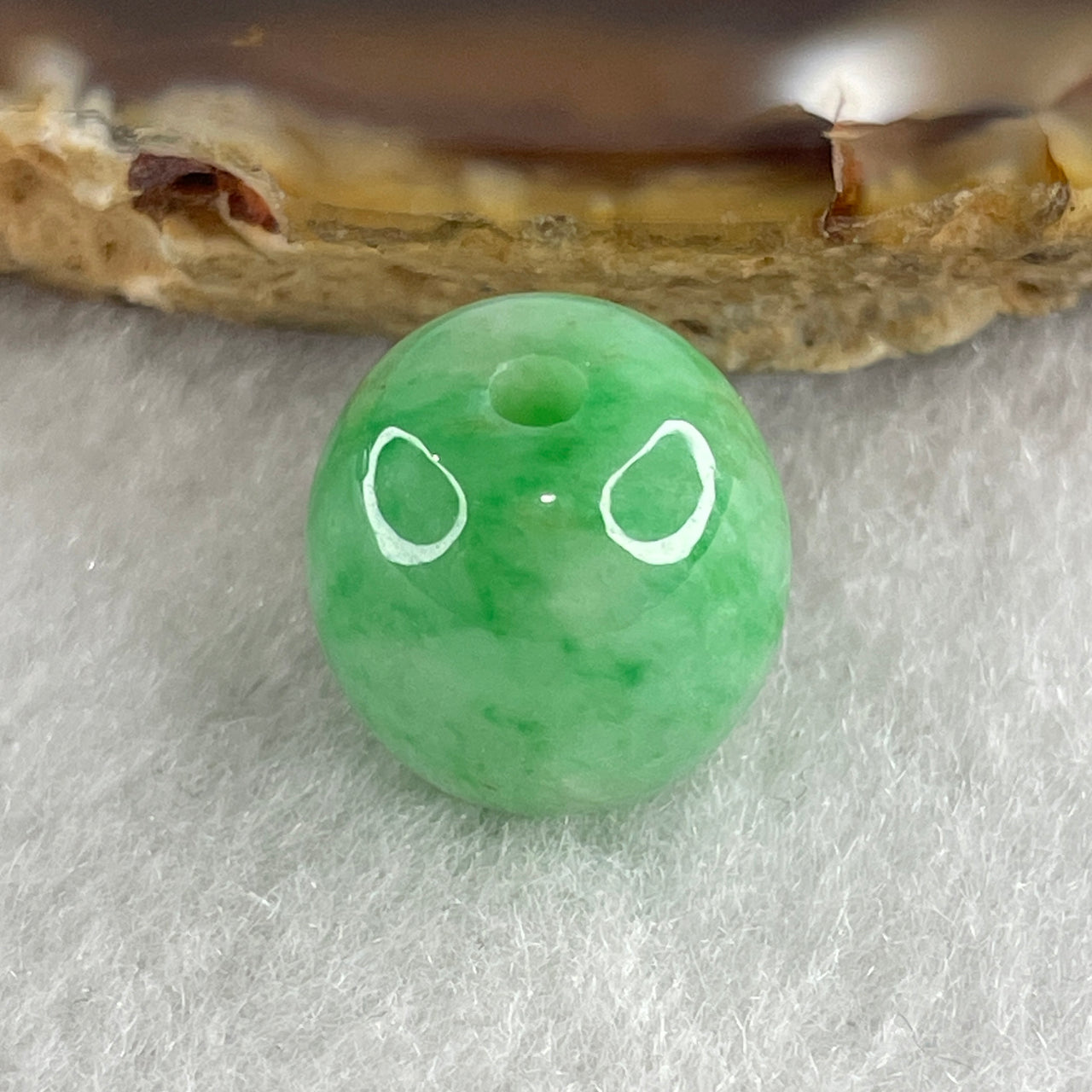 Certified Natural Type A Apple Green Jadeite Lulutong Charm Pendant 3.69g 12.7mm - Huangs Jadeite and Jewelry Pte Ltd