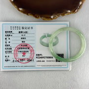 Type A Semi Icy Bright Green Jadeite Oval Bangle Internal Diameter 54.4mm 40.37g 11.3 by 8.4mm (Slight Internal Lines) - Huangs Jadeite and Jewelry Pte Ltd