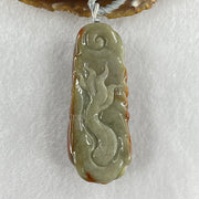 Grand Mater Type A Brownish Red with Green Jadeite Dragon Double Side Pendant 104.37g 81.8 by 1.9 by 22.5mm - Huangs Jadeite and Jewelry Pte Ltd