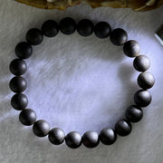 Natural Dark Matt Black Amber Beads Bracelet 天然大黑天翁琥珀手链 6.31g 14.5cm 8.1mm 22 Beads - Huangs Jadeite and Jewelry Pte Ltd