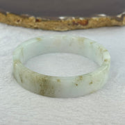 Type A Light Lavender Green and Brown Patches Jadeite Bangle 29.91g Internal Diameter 52.4mm 12.6 by 4.2mm (Very Slight Internal Line) - Huangs Jadeite and Jewelry Pte Ltd