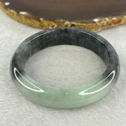 Type A Grey Wuji with Light Green Jadeite Bangle 62.29g Inner Diameter 55.1mm 14.2 by 8.6mm (Very Fine Internal Lines) - Huangs Jadeite and Jewelry Pte Ltd