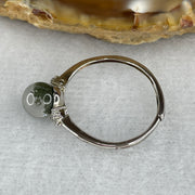 Good Grade Natural Green Phantom Quartz Ring in S925 Sliver 1.46g 6.6mm (Adjustable Size) - Huangs Jadeite and Jewelry Pte Ltd
