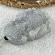 Type A Lavender and Light Blueish Green Jadeite Cai Shen Ye God Of Fortune Pendant 53.7g 53.0 by 37.4 by 12.3mm - Huangs Jadeite and Jewelry Pte Ltd