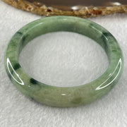 Type A Green with Dark Green Piao Hua Jadeite Bangle 52.75g Internal Diameter 58.0mm 11.1 by 9.3mm (External Lines and Internal Lines) - Huangs Jadeite and Jewelry Pte Ltd