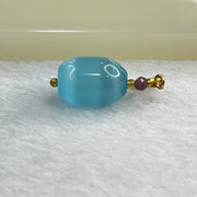 Blue Cat's Eye Glass Charm Pendent 2.31g 13.7 by 9.7mm - Huangs Jadeite and Jewelry Pte Ltd