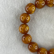 Golden Silk Willow Beads Bracelet 24.59g 16cm 13.6mm 15Beads - Huangs Jadeite and Jewelry Pte Ltd