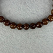 Natural Copper Rutilated Quartz Beads Bracelet 銅髮晶手镯 16.11g 16cm 7.9mm 28 Beads - Huangs Jadeite and Jewelry Pte Ltd