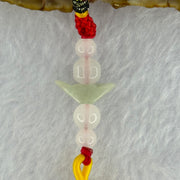 Type A Green Lavender Jadeite Gold Ingot Charm with Crystals Display 6.77g 18.1 by 6.6 by 5.8mm - Huangs Jadeite and Jewelry Pte Ltd