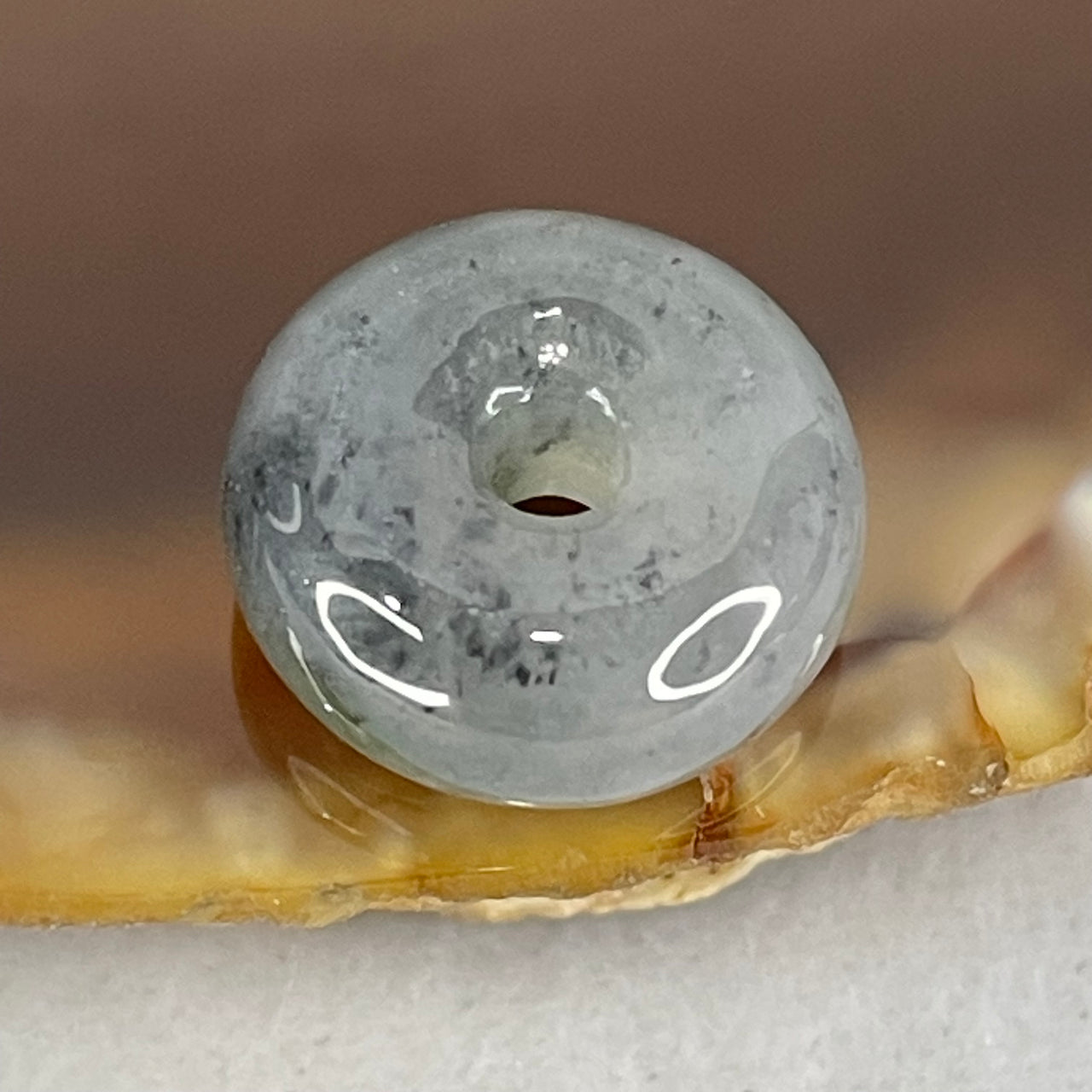 Type A Dark Wuji Grey Jadeite Ping An Kou Charm/Pendant 2.02g 13.0 by 5.8mm - Huangs Jadeite and Jewelry Pte Ltd