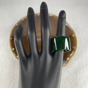 Certified Rare Type A Old Mine Full Spicy Green Jade Jadeite Ring 21.84g US12.75 HK 29 Thickness: 21.1 by 2.1mm Inner Diameter 22.1mm - Huangs Jadeite and Jewelry Pte Ltd