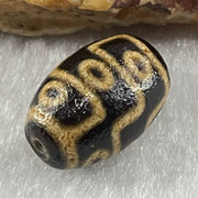 Natural Powerful Tibetan Old Oily Agate 9 Eyes Dzi Bead Heavenly Master (Tian Zhu) 九眼天诛 1.91g 14.0 by 9.8mm - Huangs Jadeite and Jewelry Pte Ltd