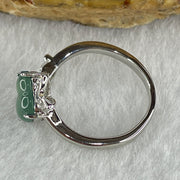 Natural Type A Icy Blueish Green Jadeite Hulu Calabash Silver Ring 1.95g 8.0 by 6.0 by 3.0mm US5.5 HK12 - Huangs Jadeite and Jewelry Pte Ltd