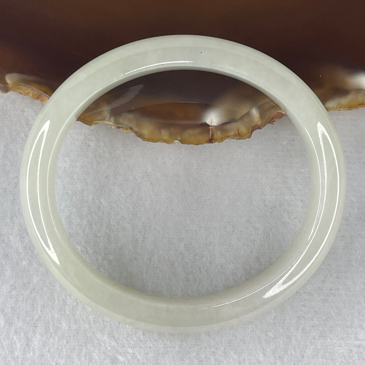 Certified Natural Type A Jelly Light Green Jadeite Oval Bangle | "Liquid Jade" Protection & Serenity Bangle (30.43g 9.8x6.6mm | 52.1mm | Very Very Slight Internal Line)