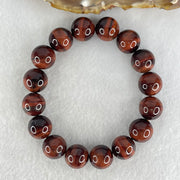 Natural Red Tiger Eye Quartz Beads Bracelet 43.02g 17cm 12.5mm 16 Beads - Huangs Jadeite and Jewelry Pte Ltd