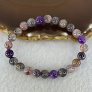 Natural Super 7 Beads Bracelet 15.09g 15cm 7.9mm 25 Beads - Huangs Jadeite and Jewelry Pte Ltd