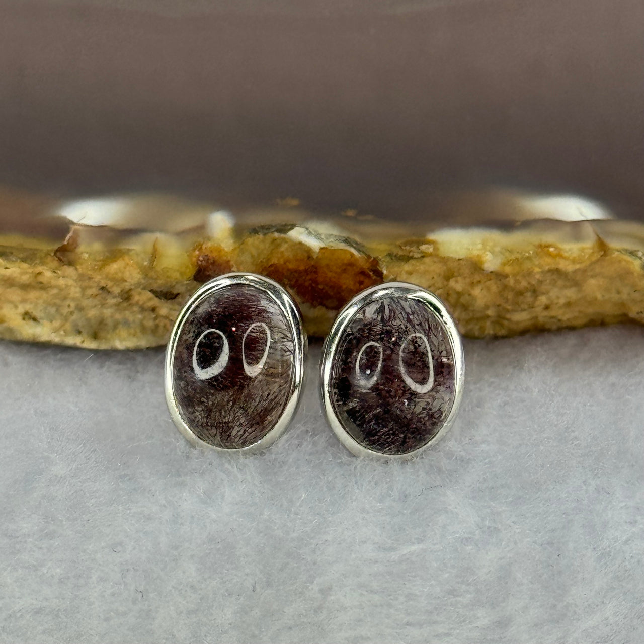 Good Grade Natural Super 7 S925 Silver Earrings 2.58g 10.7 by 7.8 by 5.0mm - Huangs Jadeite and Jewelry Pte Ltd