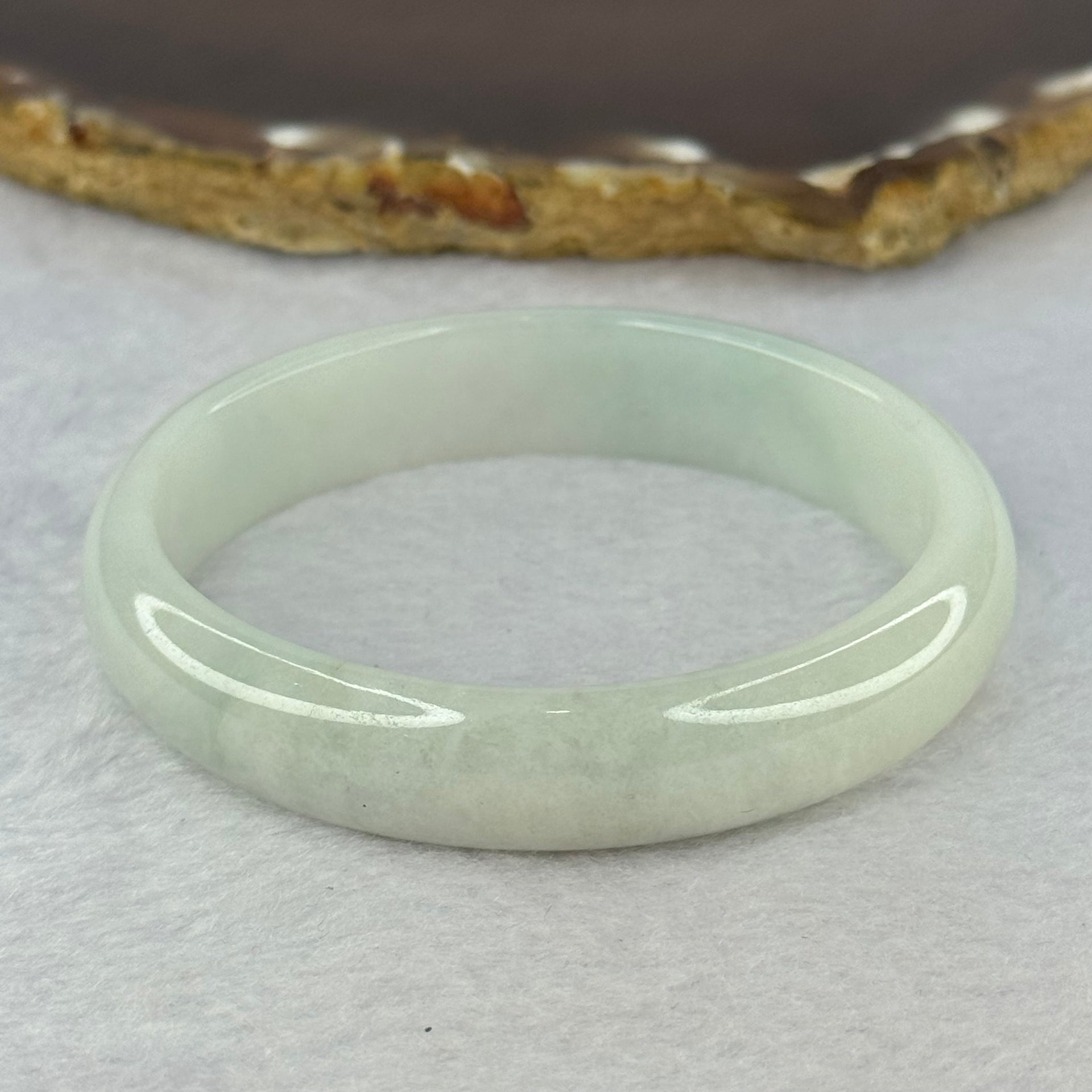 Type A Sky Blue Jadeite Oval Bangle 34.39g Internal Diameter 53.7mm 12.5 by 6.2mm (Slight External Line) - Huangs Jadeite and Jewelry Pte Ltd