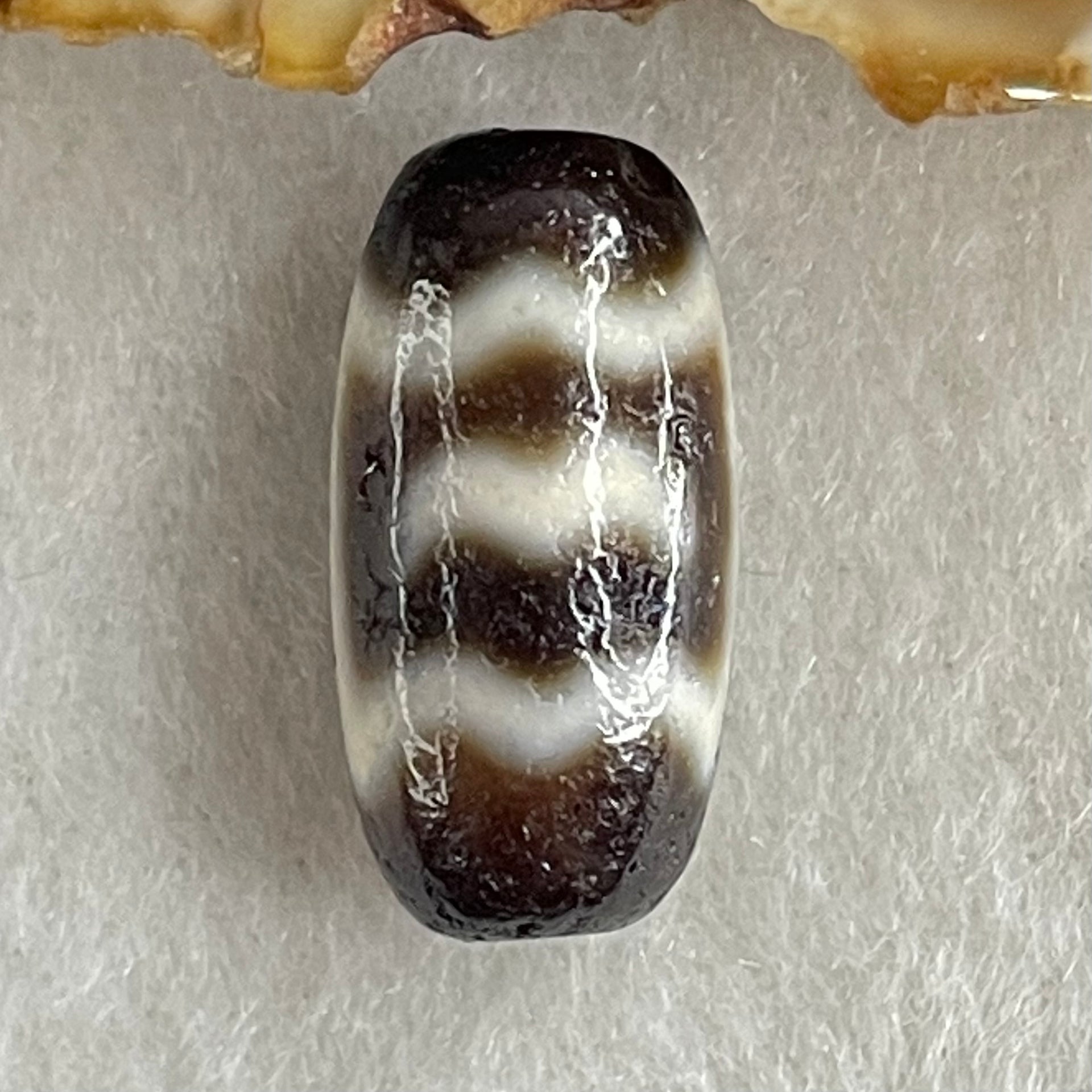 Natural Powerful Tibetan Old Oily Agate Garuda Dzi Bead Heavenly Master (Tian Zhu) 2.86g 19.7 by 10.0mm - Huangs Jadeite and Jewelry Pte Ltd