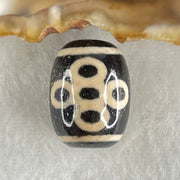 Natural Powerful Tibetan Old Oily Agate 5 Eyes Lightning Dzi Bead Heavenly Master (Tian Zhu) 五眼闪电天珠 4.76g 17.6 by 13.3mm - Huangs Jadeite and Jewelry Pte Ltd