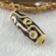 Natural Powerful Tibetan Old Oily Agate 9 Eyes Dzi Bead Heavenly Master (Tian Zhu) 九眼天诛 10.20g 38.8 by 13.1mm - Huangs Jadeite and Jewelry Pte Ltd