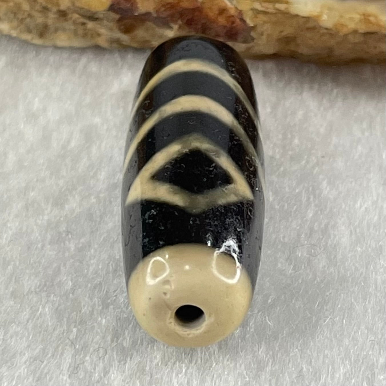 Natural Powerful Tibetan Old Oily Water Pattern One Eye Vajra With Nectar Vessel Treasure Bottle Agate Bead Heavenly Master (Tian Zhu) 天珠 8.40g 34.6 by 12.3mm - Huangs Jadeite and Jewelry Pte Ltd