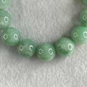 Type A Green Jadeite Beads Bracelet 60.56g 16.5cm 13.1mm 16 Beads - Huangs Jadeite and Jewelry Pte Ltd