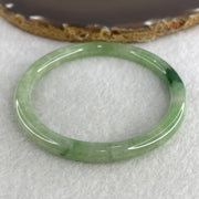 Certified Natural Type A Jelly Green with Old Mine Green Patches Jadeite Bangle 25.30g Internal Diameter 58.7mm 6.6 by 7.2mm (Close to Perfect) - Huangs Jadeite and Jewelry Pte Ltd