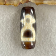 Natural Powerful Tibetan Old Oily Agate Double Cai Shen Dzi Bead Heavenly Master (Tian Zhu) 双财神长天珠 5.72g 28.7 by 11.1mm - Huangs Jadeite and Jewelry Pte Ltd