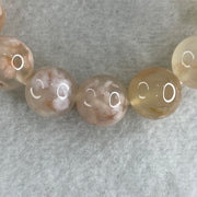 Natural Pinkis Flower Agate Beads Bracelet 59.40g 16cm 14.7mm 14 Beads - Huangs Jadeite and Jewelry Pte Ltd
