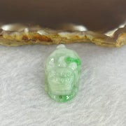 Type A Bright Green with Faint Lavender Jadeite Pixiu Pendent A货辣绿和浅紫罗兰翡翠貔貅吊坠 8.32g 22.8 by 16.2 by 12.0 mm - Huangs Jadeite and Jewelry Pte Ltd