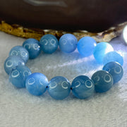 Natural Aquamarine Beads Bracelet 75.87g 19cm 15.9mm 14 Beads - Huangs Jadeite and Jewelry Pte Ltd