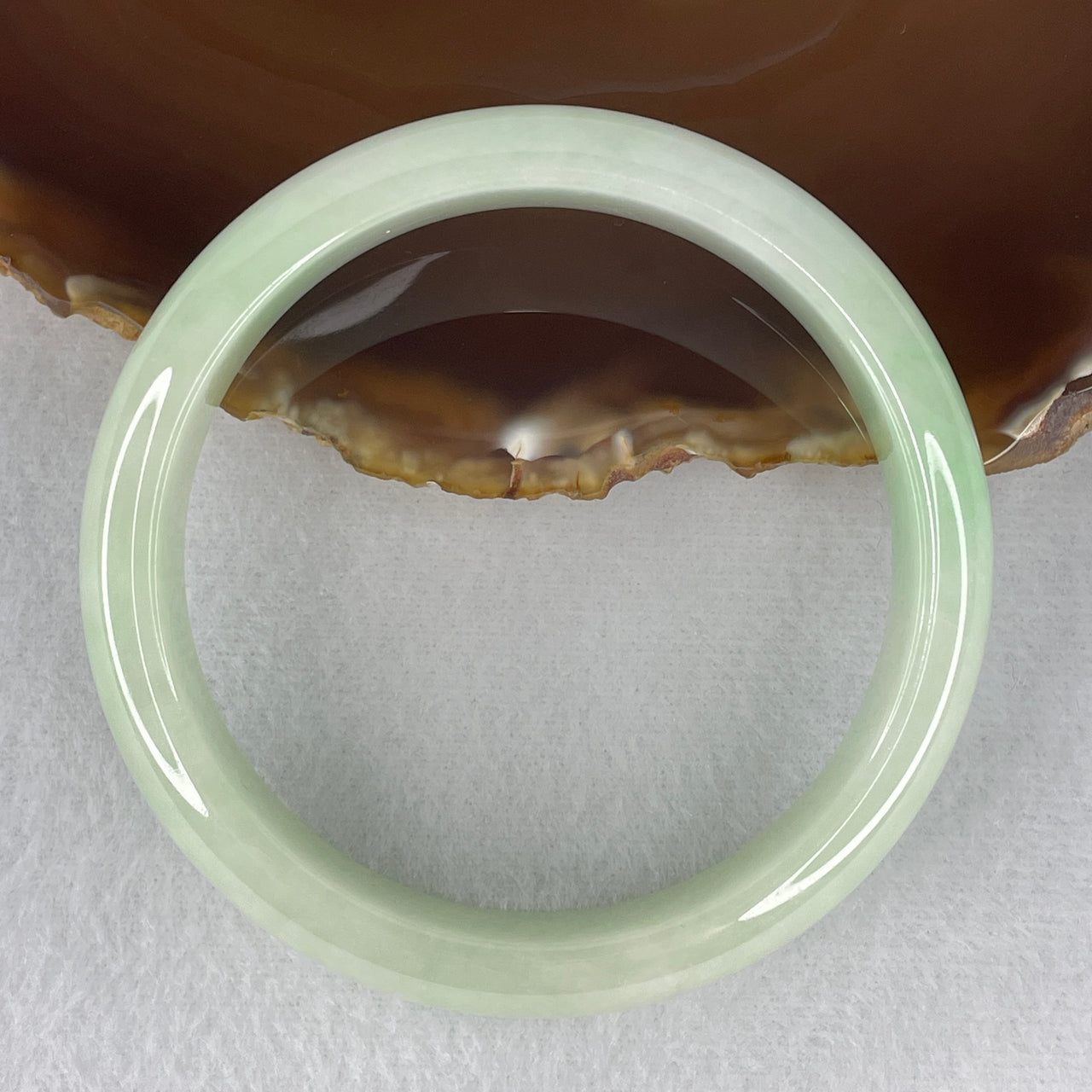 Certified Natural Type A Light Green Jadeite Bangle | Majestic Wide-Profile Flat-Internal Lines | Substantial Myanmar Feicui Universal Prosperity & Auric Protection Bangle (67.74g 14.7x8.4mm | 62.2mm Inner Diameter)