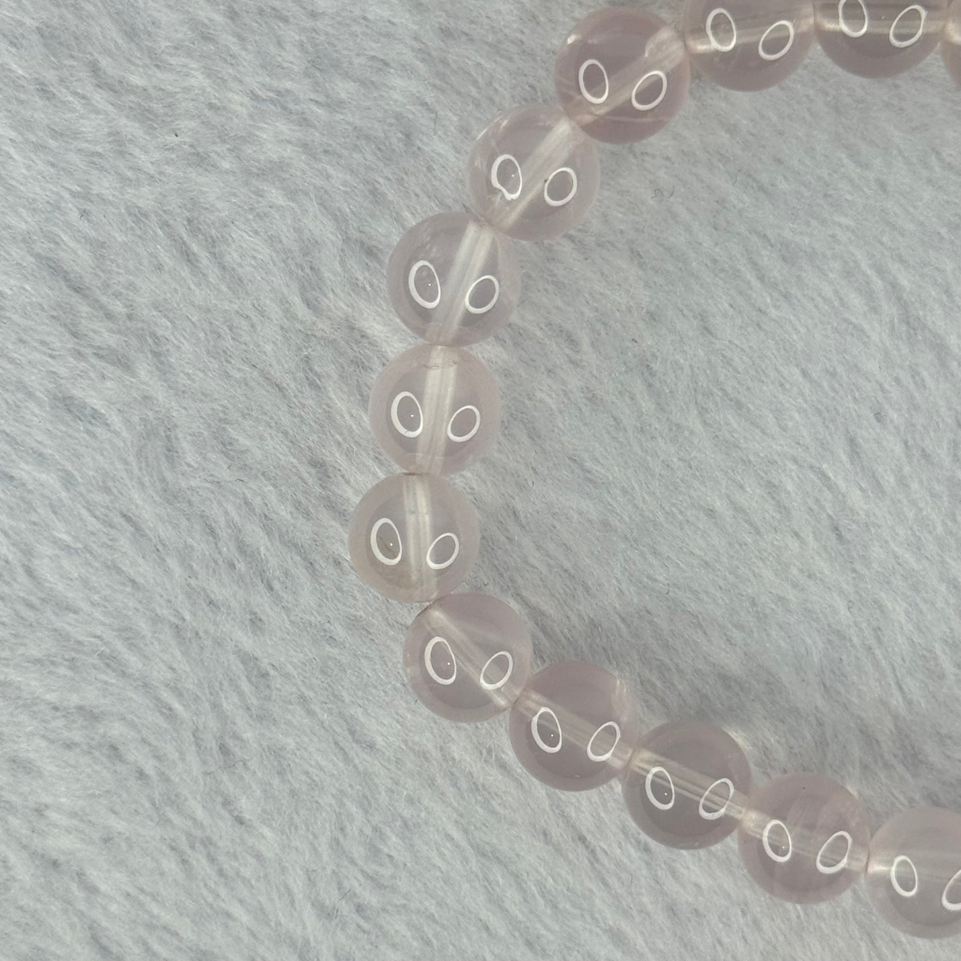 Natural Rose Quartz Beads Bracelet 天然玫瑰石英珠手链 20.54g 16cm 8.9mm 22 Beads - Huangs Jadeite and Jewelry Pte Ltd