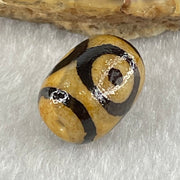 Natural Powerful Tibetan Old Oily Agate 3 Eyes Dzi Bead Heavenly Master (Tian Zhu) 三眼天诛 2.33g 14.0 by 10.3mm - Huangs Jadeite and Jewelry Pte Ltd