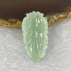 Type A Light Apple Green Jadeite Leaf signifies Over Night Success 一夜发财 9.80g 39.5 by 20.5 by 6.5mm - Huangs Jadeite and Jewelry Pte Ltd